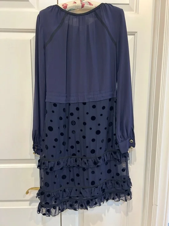 Tory Burch navy dress with slip. - Picture 5 of 7